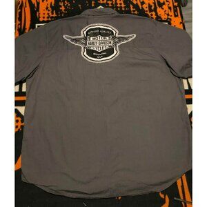Harley Davidson Casual Button Down Shirt 3XL Men, Metal Button